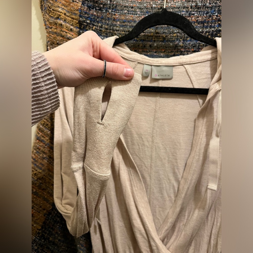 Athleta Ballerina Pink Wrap Sweater